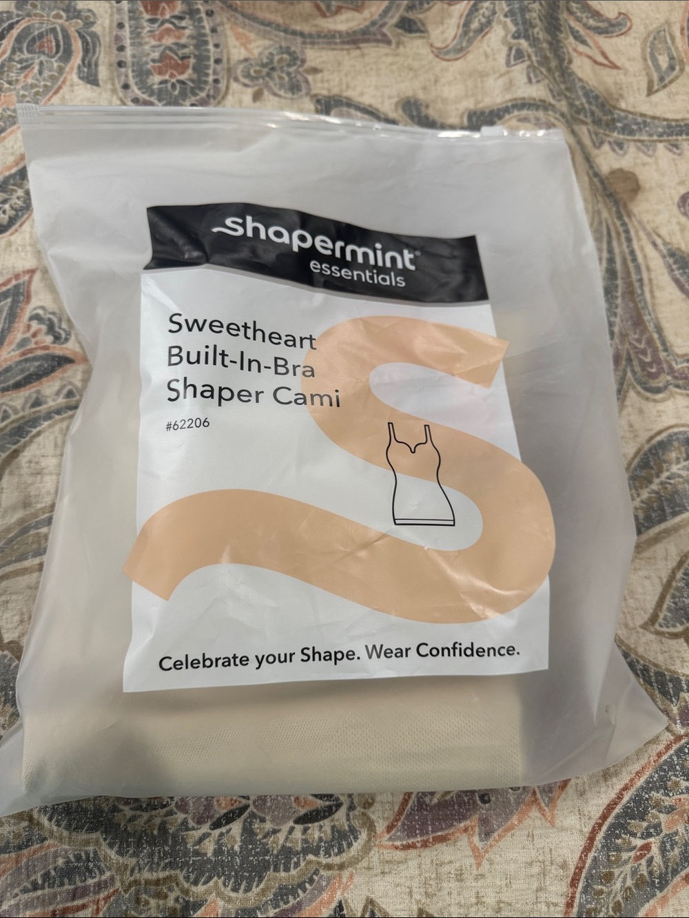 Shapermint Beige Sweetheart Built-In-Bra Shaper Cami XLG